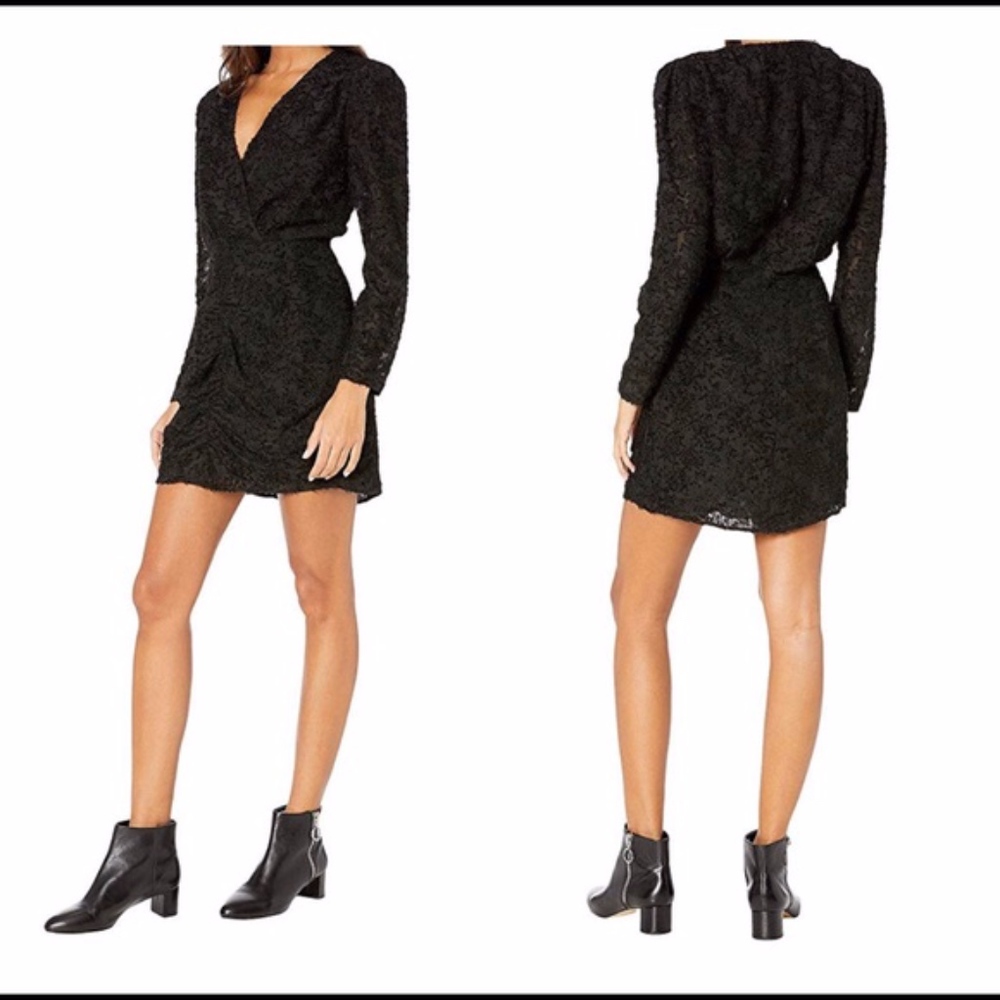 WAYF Rae Puff-Sleeve Ruched Minidress